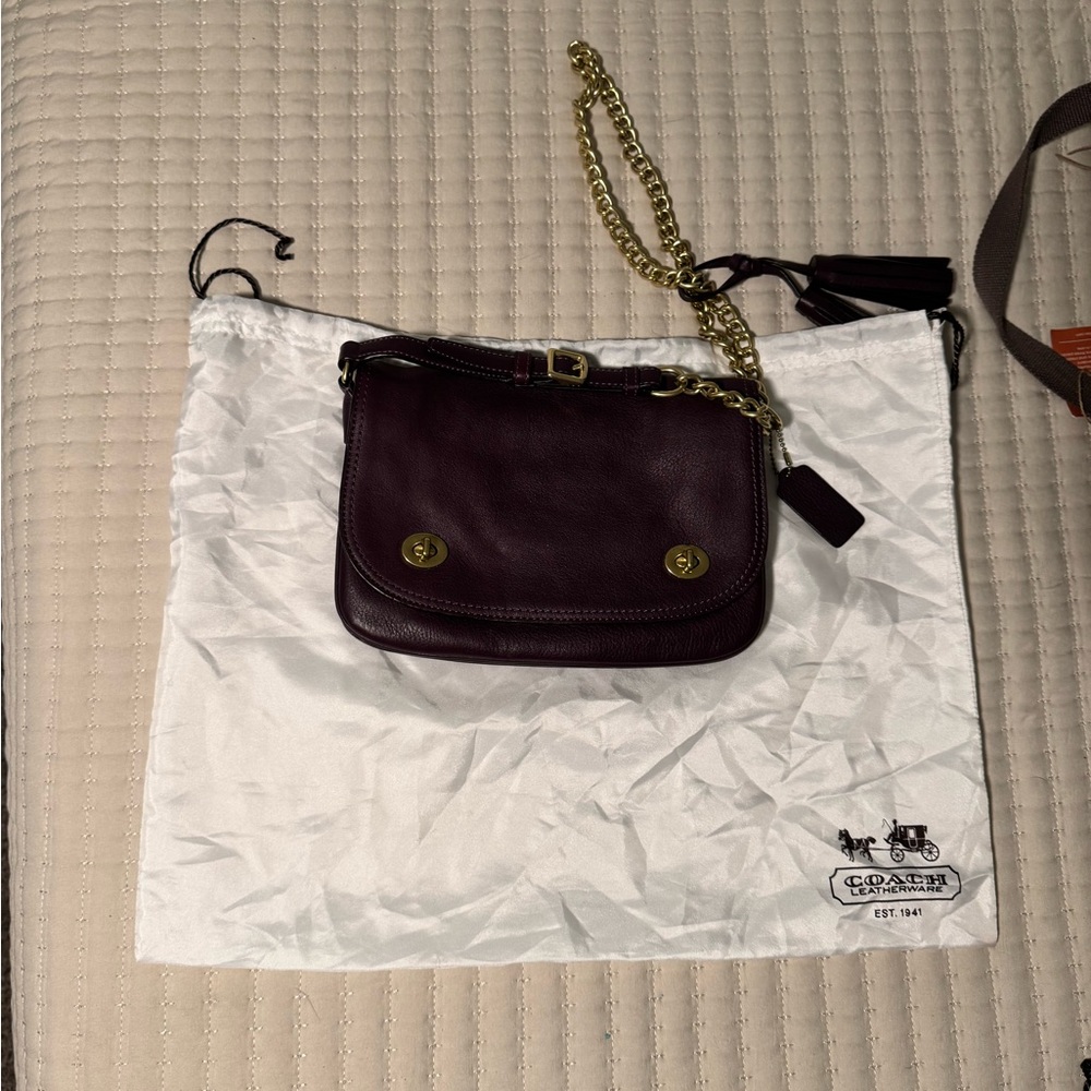 Purple Leather Coach Purse - Picture 9 of 9
